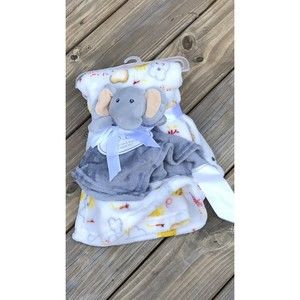 New “Precious Baby” Elephant Baby Blanket Plush Security Lovey Set